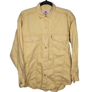Vintage Levi's Canary Yellow Chore Ranch Western Womens Button Snap Shirt